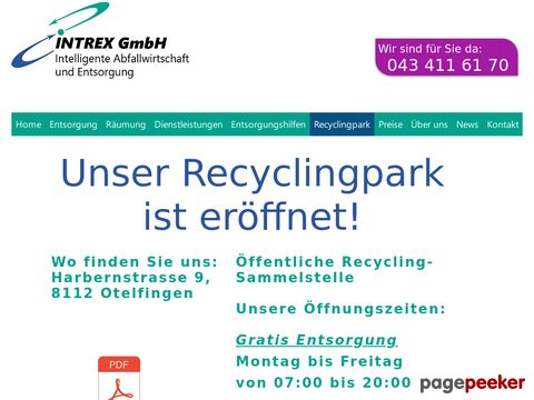 Recyclingpark in Otelfingen by INTREX GmbH
