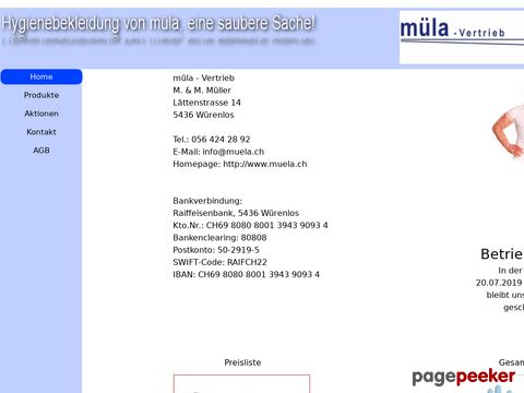 müla-Vertrieb - Hygienebekleidung von müla - eine saubere Sache!
