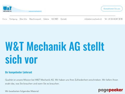 CNC Fertigung | W&T Mechanik AG | Schweiz